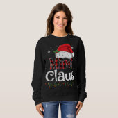 Mimi Claus Weihnachtsmannmütze Red Kariert Buffalo Sweatshirt (Vorne ganz)