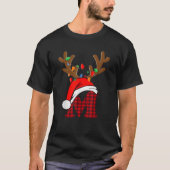 Mimi Claus Weihnachtsmannmütze Reindeer Red Karier T-Shirt (Vorderseite)