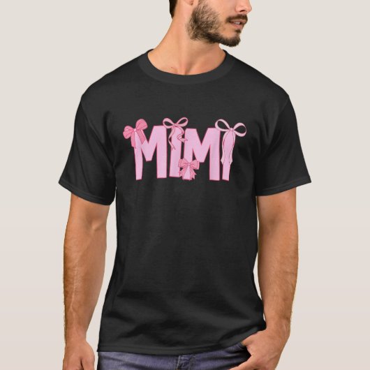 Mimi Coquette Bow Pink Ästhetische Mutter s Day Mi T-Shirt (Vorderseite)