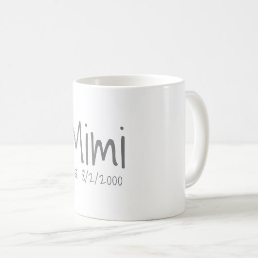 Mimi Datum Kaffeetasse (VorderseiteRechts)