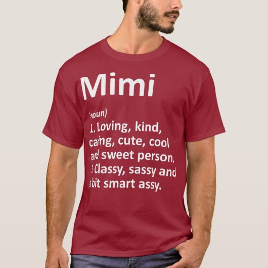 MIMI Definition Personalisiert Name Funny Birthday T-Shirt (Vorderseite)