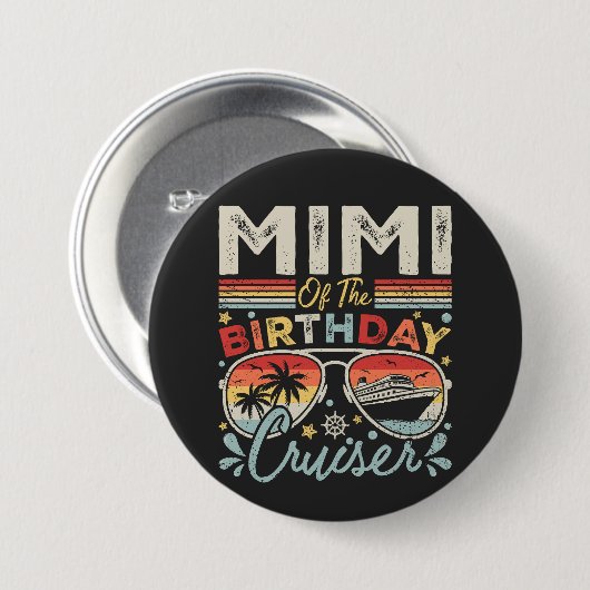 Mimi der Geburtstagsrundfahrt Button (Vorne & Hinten)