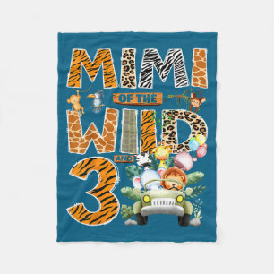 Mimi der wild drei 3. Geburtstag Junge Safari Fleecedecke