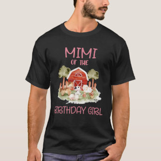 Mimi des Geburtstags für Girl Barnyard Farm Animal T-Shirt