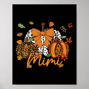 Mimi Erntedank Leopard Pumpkin Coquette Bow Mama Poster