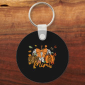 Mimi Erntedank Leopard Pumpkin Coquette Bow Mama Schlüsselanhänger (Vorderseite)