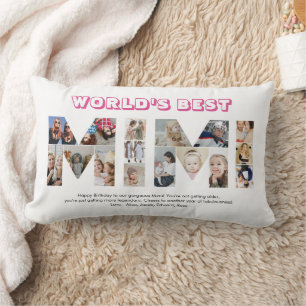 Mimi Foto Collage Letter Cutout Oma Birthday Lendenkissen