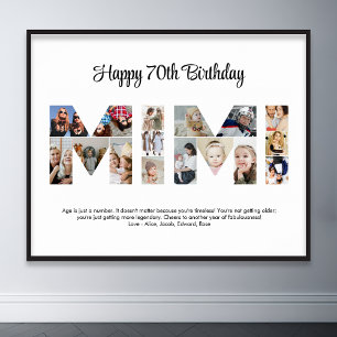 Mimi Foto Collage Letter Cutout Oma Birthday Poster