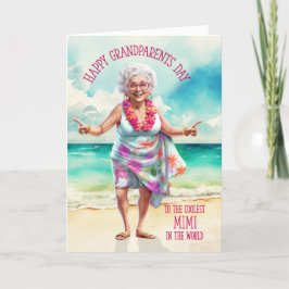 Mimi Französisch Oma Funny Grandeltern Tag Coolst Feiertagskarte