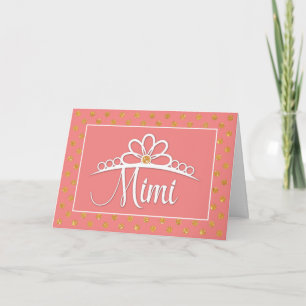 Mimi Geburtstag mit Crown and Gold Look Punkte Karte