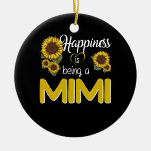 Mimi-Geschenk  Glück ist eine MiMi Sonnenblume Keramik Ornament