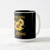 Mimi-Geschenk| Glück ist eine Mimi Sonnenblume Zweifarbige Tasse (VorderseiteRechts)