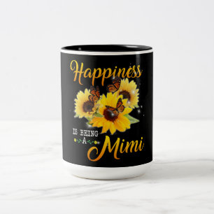 Mimi-Geschenk Glück ist eine Mimi Sonnenblume Zweifarbige Tasse