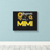 Mimi Gift | Glück ist eine MiMi Sonnenblume Leinwanddruck (Insitu (Holzboden))