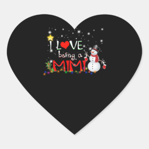 Mimi Gift   I Liebe als Mimi Snowman Herz-Aufkleber