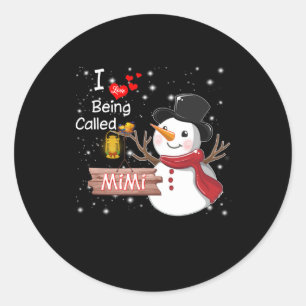 Mimi Gift   I Liebe wird Mimi Snowman genannt Runder Aufkleber