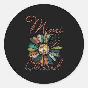 Mimi Gift   Mimi Gesegnete Blume farbenfroh Runder Aufkleber