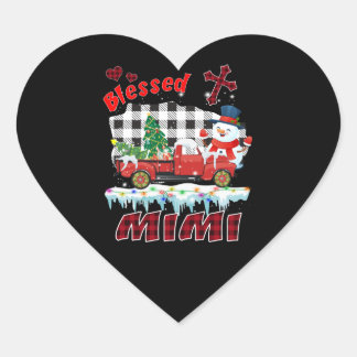 Mimi Gift | Selig Weihnachten Mimi Snowman Lovely Herz-Aufkleber