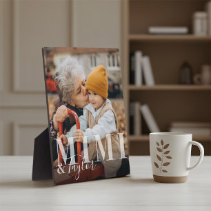 Mimi & Grandchild Script Name Foto Keepake Fotoplatte