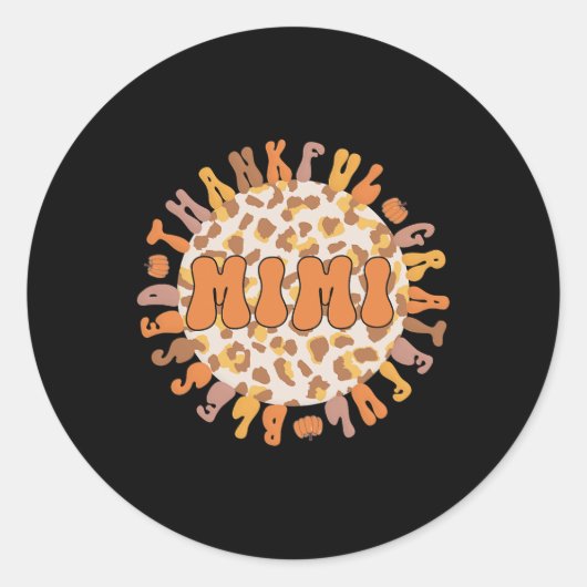 Mimi Großmutter Erntedank Mimi Grandm Runder Aufkleber (Vorderseite)