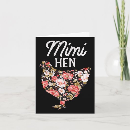 Mimi Hen Blume Muttertagsfarm Hühnergranma Karte (Vorderseite)