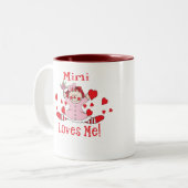 Mimi ich der Liebe Lappen-Puppe Zweifarbige Tasse (Vorderseite Links)