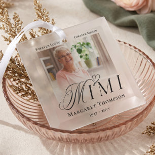 Mimi In Loving Memory Erinnerungsfoto-Andenken Ornament Aus Glas