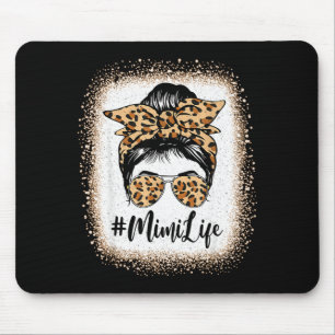 Mimi Leben gebleicht Leopard unordentlicher Knoten Mousepad