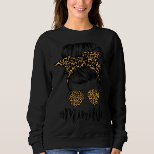 Mimi Life Hair Bandana Brille Leopard Print Mothe Sweatshirt