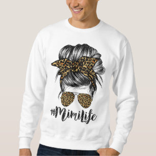 Mimi Life Hair Bandana Brille Leopard Print Mothe Sweatshirt