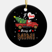 Mimi Lover| I Liebe ist ein Mimi Weihnachtsbaum Keramik Ornament (Vorne)