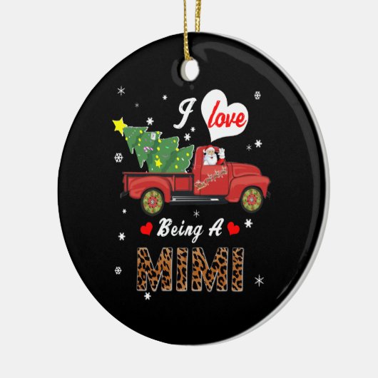 Mimi Lover| I Liebe ist ein Mimi Weihnachtsbaum Keramik Ornament (Links)