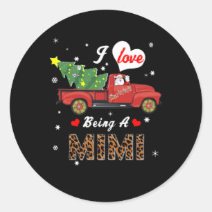 Mimi Lover   I Liebe ist ein Mimi Weihnachtsbaum Runder Aufkleber