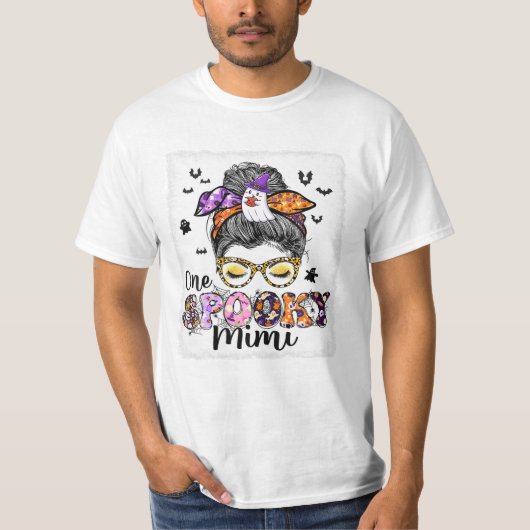Mimi Messy Bun Halloween T-Shirt (Vorderseite)