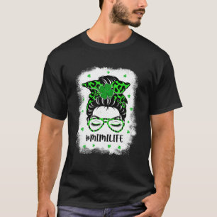 Mimi Messy Bun St Patrick's Day Funny Irish Lucky T-Shirt