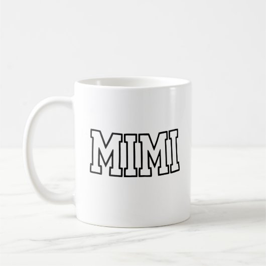 Mimi Name Typografie Design Kaffeetasse (Links)