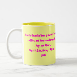Mimi, Nanas Enkelkinder wachsen mit Küssen, Cu… Zweifarbige Tasse