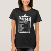 Mimi Nutritional Facts  Grandma T-Shirt (Vorderseite)