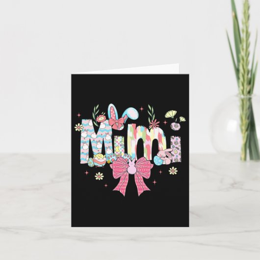Mimi Oaster Coquette Bow Happy Oaster Bunny Rabbit Karte (Vorderseite)