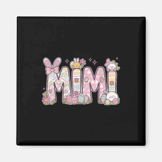 Mimi Oaster Coquette Bow Happy Oaster Bunny Rabbit Magnet (Vorne)