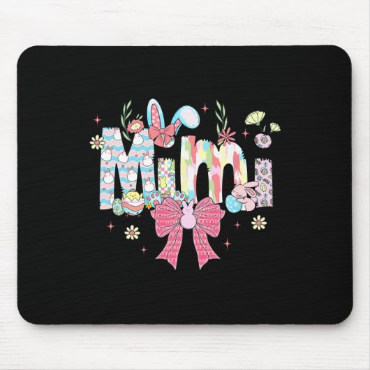 Mimi Oaster Coquette Bow Happy Oaster Bunny Rabbit Mousepad (Vorne)
