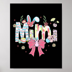 Mimi Oaster Coquette Bow Happy Oaster Bunny Rabbit Poster