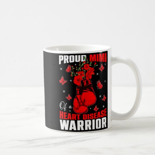 Mimi Of A Heart Warrior Heart Disease Awareness Bo Kaffeetasse (Rechts)