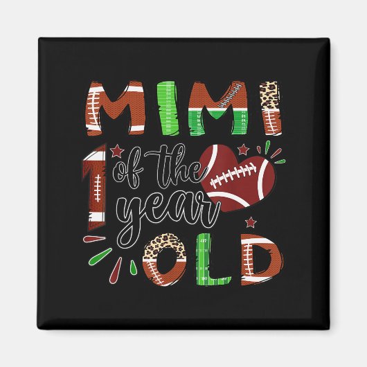 Mimi Of The 1 Year Old Football 1st Birthday Boy Magnet (Vorne)