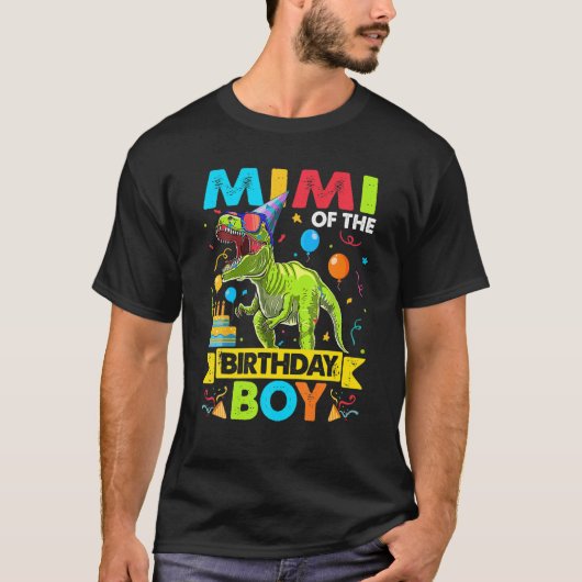 Mimi Of The Birthday Boy Rex Dinosaur Birthday T-Shirt (Vorderseite)