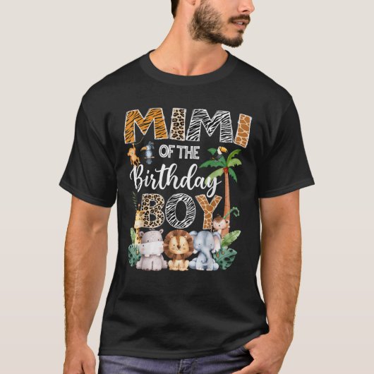 Mimi Of The Birthday Boy Safari Jungle Bday Party T-Shirt (Vorderseite)
