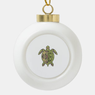 Mimi Oma Meeresschildkröte Vintage Blumen Shirt De Keramik Kugel-Ornament
