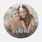 Mimi Oma Script Overlay Ornament Aus Glas (Vorderseite)
