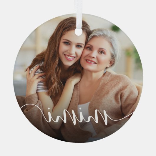 Mimi Oma Script Overlay Ornament Aus Glas (Rückseite)