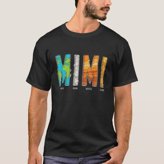 Mimi Outer Space Birthday Party Solarsystem-Famili T-Shirt (Vorderseite)